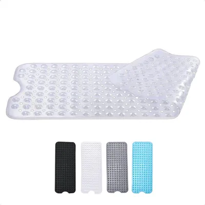Immagine prodotto di Tappetino antiscivolo per il bagno PromoHome® 100x40 cm, trasparente – antimuffa, ventose resistenti, lavabile in lavatrice
