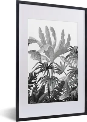 Produktbild von MuchoWow® Gerahmtes Poster Design - Pflanzen - Dschungel 40x60 cm - Poster mit Schwarzem Bilderrahmen Wandposter Rahmen Foto Bilder - Poster in Rahmen
