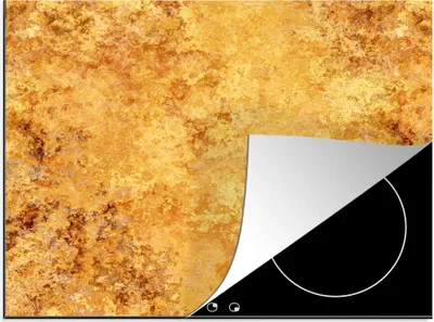 Produktbild von KitchenYeah© Herdabdeckplatte Muster - Abstrakt - Farbe - Gold , 60x52cm, Küche Deko, Glaskeramikkochfeld Herdabdeckung, Abdeckplatte fùr Kochfeld