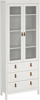 Produktbild von Dmora Schrank Laurette 78,05x32,5x199h cm Weiß 3 Böden, 3 Schubladen