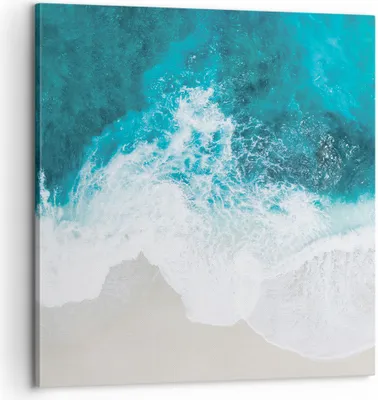 Produktbild von Bild auf Leinwand - Leinwandbild - Einteilig - Luftaufnahmen Strand Welle - 60x60cm - Wand Bild - Wanddeko - Wandbilder - Leinwanddruck - Bilder - Wanddekoration - Leinwand bilder - AC60x60-4686
