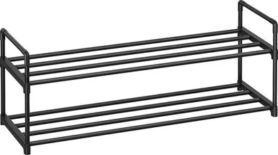 Obrázek produktu pro Botník Famanu se 2 policemi, kovová konstrukce, pro maximálně 10 párů bot, rozměry 92 x 30 x 33 cm, černá barva