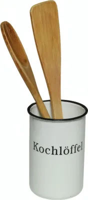 Immagine prodotto di Nostalgico portacucchiaio in legno "Cucchiaio da cucina" 51212 Bianco 11,5 cm smaltato Casa di campagna tazza smaltata Tazza in metallo