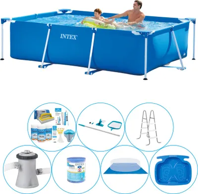 Zdjęcie produktu dla Intex Frame Pool Rechteckig 260x160x65 cm - 8-teilig - Poolpaket