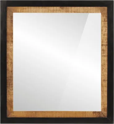 Zdjęcie produktu dla Lustro łazienkowe, 55x1x60 cm, szkło i lite drewno mango
