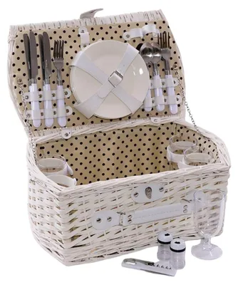 Produktbild von Weidenkorb für Picknick, weiß, 44 x 24 x 19 cm