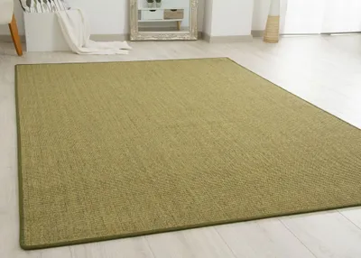 Produktbild von Sisal Teppich Acapulco - gekettelter Sisalteppich aus 100% Sisal in Grün, Größe: 300x400 cm