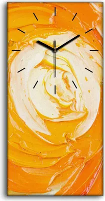 Produktbild von Küche Wohnzimmer Wand Leinwand Uhr 30x60 Kunst Abstrakte Malerei von Kreisen - schwarze Hände