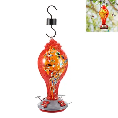 Produktbild von Vogel Futterspender Glas 29x16cm handgefertigt hängend mit Ameisenschutz Garten Balkon Vogelfutterstation dekorativ Outdoor