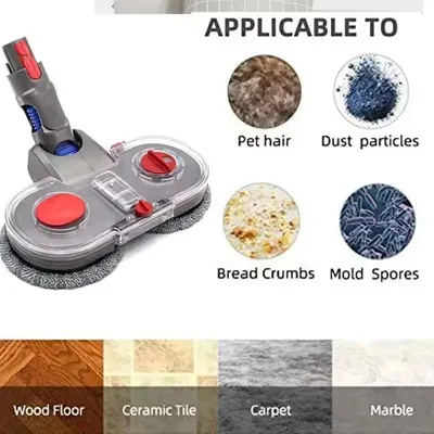Produktbild von Elektrischer Wischkopf - Zubehör für V7 V8 V10 V11 V15 - Abnehmbarer Wassertank - 6 wiederverwendbare Wischpads - Acryl