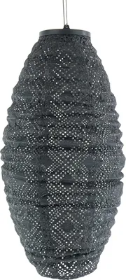 Produktbild von LUMIZ Lampion Solarlampe Long Oval 20 Mosaic Dark Grey dunkelgrau Ø 20 cm - Tyvek®