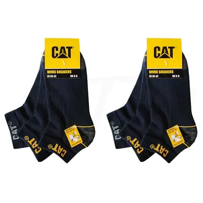 Produktbild von 6 Paar CAT CATERPILLAR WORK SNEAKERS ArbeitsSneaker ArbeitsSocken in blau, Größe 39-42, kurze Sneaker Socken kurze Arbeitssocken Strümpfe Füsslinge
