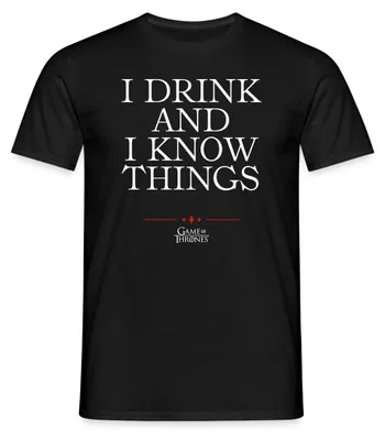 Produktbild von Spreadshirt Game Of Thrones Tyrion I Drink And I Know Things Männer T-Shirt, M, Schwarz