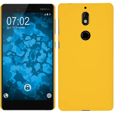 Produktbild von PhoneNatic Case kompatibel mit  Nokia 7 - Hülle gelb gummiert Hard-case Cover