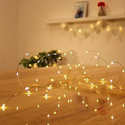 Immagine prodotto di 10 LED luci fiabesche filo di rame bianco caldo funzionamento a batteria BI11552