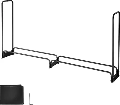 Immagine prodotto di SucceBuy porta legna da ardere in metallo, porta legna da ardere 257x36x117 cm, supporto per legna da ardere in metallo, portata massima 300 kg, porta legna da ardere, ausilio per lo stoccaggio della legna su verande, terrazze e giardini