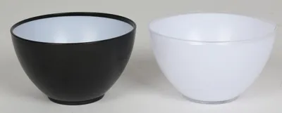 Produktbild von 12x Kunststoffschälchen Müslischale Dessertschale Eisbecher schwarz weiß Schale Schüssel
