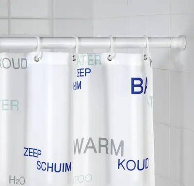 Obrázok produktu pre WENKO 19209100, Okrúhla tyč pre sprchový záves, Biela, Hliník, 110 cm, 185 cm, 2 cm