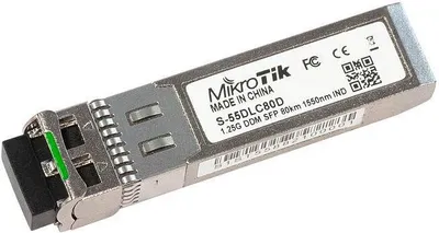 Zdjęcie produktu dla Mikrotik S-55DLC80D, Swiatłowód, 1250 Mbit/s, SFP, SFP, 1550 nm, -40 - 70 °C