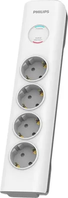 Zdjęcie produktu dla PHILIPS SPN7040WA/58 Surge 4 gniazda 600J Ochrona przeciwprzepięciowa 3680W 16A Bezpiecznik automatyczny