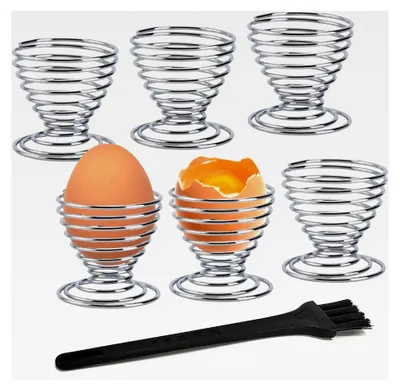 Produktbild von Eierbecher Set, 7-teiliges Set aus Edelstahl für gekochte Eier