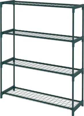 Obrázek produktu pro Rostlinný regál – květinové schodiště, 4 police, 89 cm x 28 cm x 107 cm, tmavě zelená,