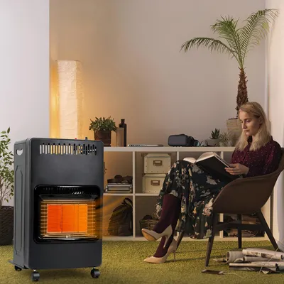 Obrázek produktu pro Přenosný plynový ohřívač Ikodm, s termopárem, ochranou proti převrácení a pojistkou proti zpětnému plameni, výkon 4,2 kW