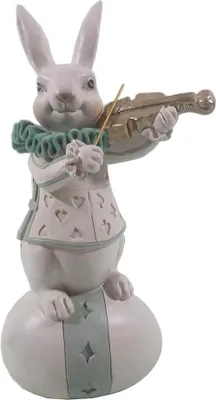 Produktbild von Clayre & Eef Figur Kaninchen 8x7x17 cm Weiß Blau Kunststoff