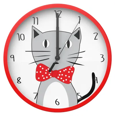 Kinder-Wanduhr, bunte Tiermotive, 22,5 cm, analog