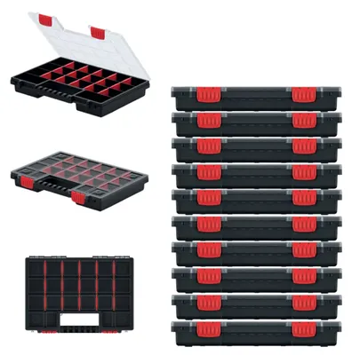 Produktbild von Kistenberg 10er Set Sortierbox Sortimentskasten Kleinteilemagazin inkl. Trenner