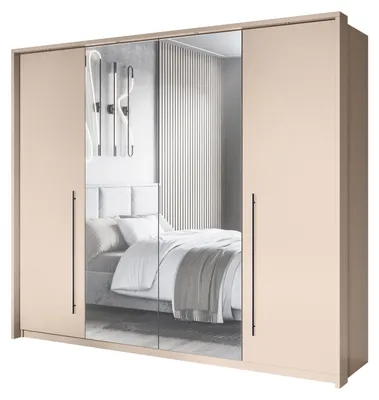 Produktbild von Masseno Schiebetürenschrank MUNDO 255/219/65 cm 2-türig mit Spiegel Beige