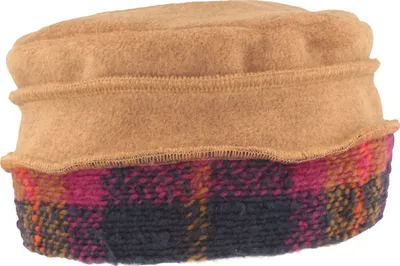 MtM warmer Fleece-Stoffhut mit Biese & Multicolor-Rand in braun