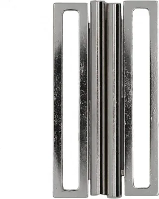 1 Metall Gürtel-Schnalle 66 x 35 x 2mm Durchzug 50mm silber