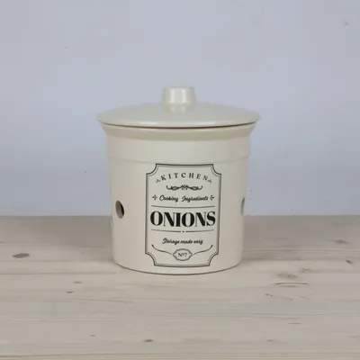 Produktbild von Vorratsdose Zwiebeltopf Aufbewahrungsdose Keramik Zwiebeln Deckel KITCHEN ONIONS