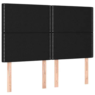 Image de Tête de lit Noir 144x5x118/128 cm Tissu
