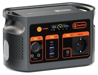 Obrázek produktu pro E103 – Přenosná solární elektrárna, 300 W – Baterie 179,2 Wh LiFePO4 – Rychlé nabíjení ze sítě – Více DC/USB výstupů – Vhodná pro kempování a záložní napájení