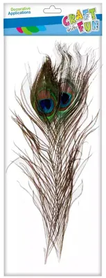 Produktbild von Craft with Fun: Dekorative Feder, 32 cm, 1 Stück, Pfau, Pbh 20/1200