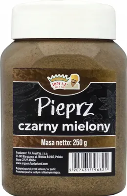 Obrázok produktu pre Čierne mleté aromatické korenie 250 g trieda 1 v opakovane použiteľnej plechovke