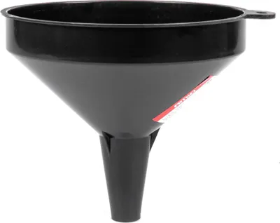 Immagine prodotto di Imbuto universale in plastica nera per carburanti e liquidi 10 cm
