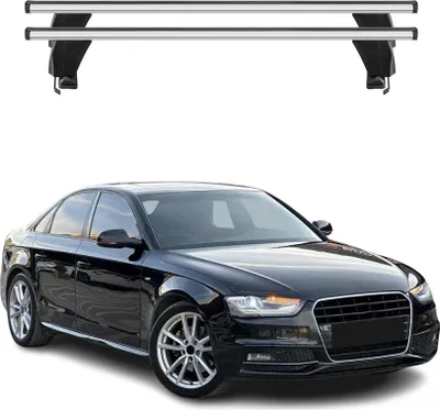 Image de Menabo Barres de toit transversales pour Audi A4 B8 Berline 2012-15 Alu Gris 2x