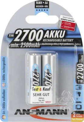 Image de ANSMANN Energy Mignon - Pile 2 x type AA - NiMH - (rechargeable) - 2700 mAh