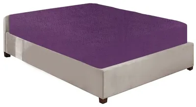 Immagine prodotto di Lenzuolo con angoli, realizzato in 100% cotone pettinato, per letto matrimoniale, color lilla