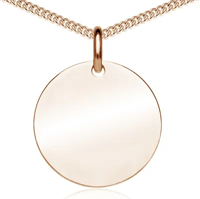 Produktbild von MATERIA by Matthias Wagner Rosegold Kette mit Gravur Anhänger Silber 925 vergoldet rund 42+4cm CO-27-Rose