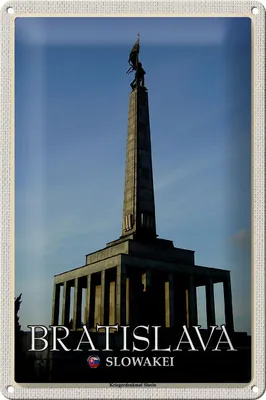 Produktbild von Blechschild Reise 20x30cm Bratislava Slowakei Kriegerdenkmal Slavin
