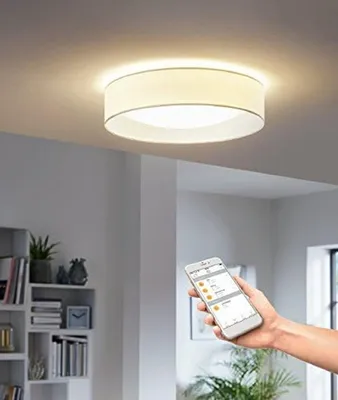 Produktbild von EGLO Deckenleuchte Rund LED Creme Osram LIGHTIFY Steuerung Deckenlampe