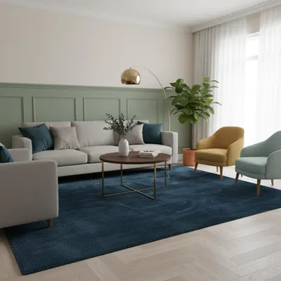 Produktbild von Luxus Super Soft Fellteppich Pearl Dunkelblau, Größe:80x150 cm