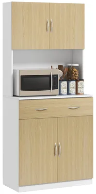 Immagine prodotto di Credenza per Cucina con Armadietti a 2 Ante 80x40x180 cm Colore Legno
