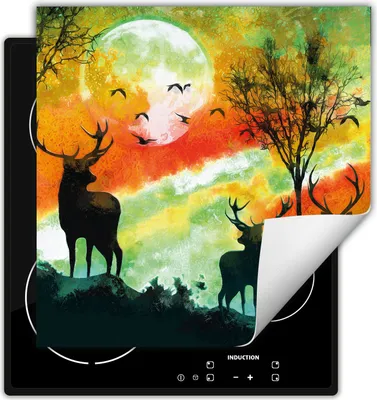 Produktbild von DarHaus Herdabdeckplatte 60x52 cm Anti Rutsch Matte Aufrollbar, bunt - Hirsh