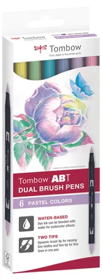 Produktbild von Tombow Brushpen Set Pastellfarben - ABT Dual Brush Pen 6 Stück