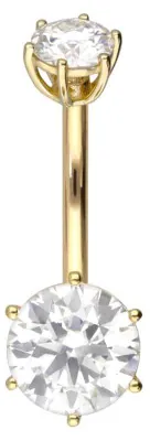 Produktbild von Bauchnabelpiercing 14/18 Karat Gold Bananabell 2 MOISSANITE